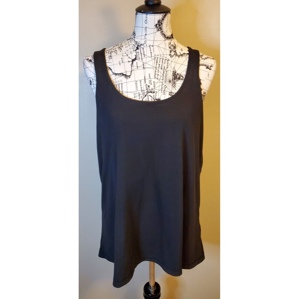 MTA Sport 3X Plus Size Women’s Black Workout Tank Criss Cross Back Active Top